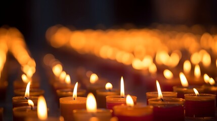 Celebrating Diversity: World Religion Day Concept - Many Burning Candles