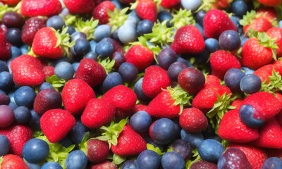 strawberries and blueberries