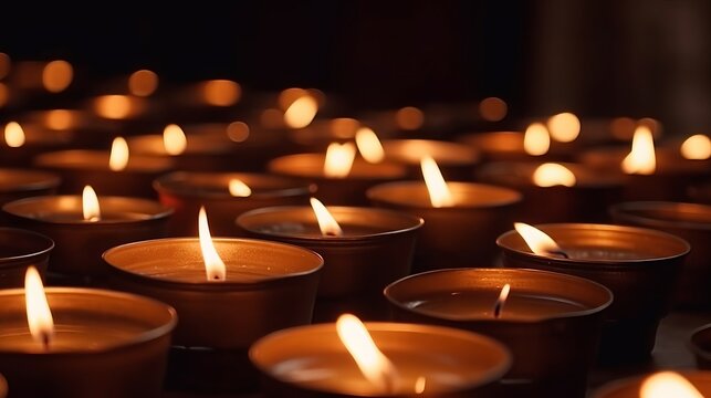 Celebrating Diversity: World Religion Day Concept - Many Burning Candles