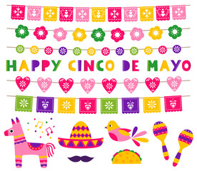 Fototapeta premium Cinco de Mayo vector banners set