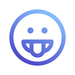 tongue out gradient icon