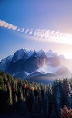sunrise in the mountains made using Generative AI Technology.