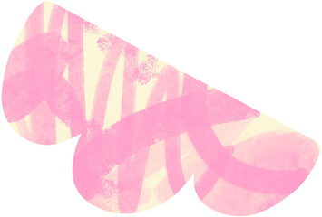 Milky and pink decorative element. Modern abstract shape. Hand drawn png element isolated on transparent background.