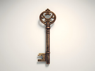 Unique Antique Key with Refined Flourishes, ai generated