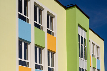 a building painted with different colored paints