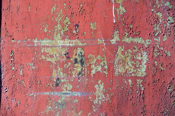 metal with rust, cracked paint on metal coating