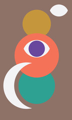 abstraction eyes and three circles