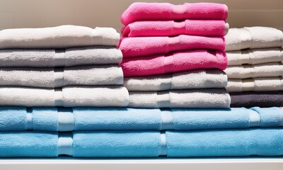 stack of colorful towels