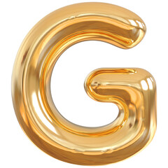 3d font letter G gold