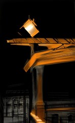 old lamp on the wall made using Generative AI Technology.