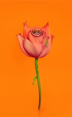 pink rose on a white background made using Generative AI Technology.