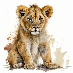 Löwenbaby Watercolour