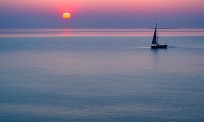 sailboat at sunset