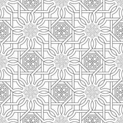 Vector seamless pattern. Modern stylish texture. Monochrome, linear abstract background.