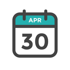 April 30 Calendar Day or Calender Date for Deadline or Appointment