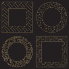Wenzel, decorative frames. Vector logo, template, labels, and icons. Vector illustration.