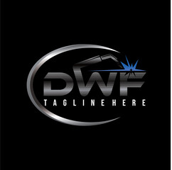 Illustration vector graphic of custom welding fabrication company logo design template