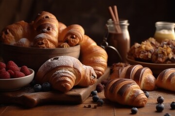 Fototapeta na wymiar bakery and confectionery products beautiful image Generative AI