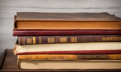 stack of old books