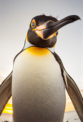 Funny penguin taking a selfie. AI Generated