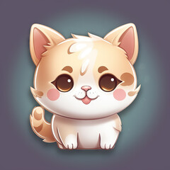 Cute kitten - ios style icon - Generative AI, AI generated