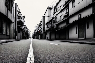 Obraz premium lonely street of old town in Japan
