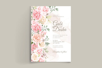 elegant watercolor flower wedding invitation