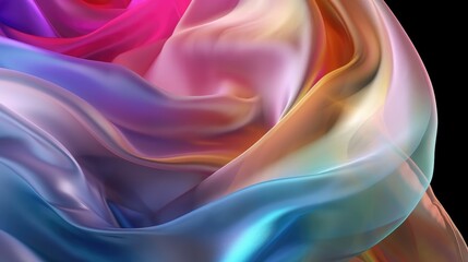 Obraz premium Abstract colorful light smooth silk background, AI generated