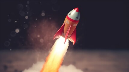 A small red rocket took off. Generative AI.