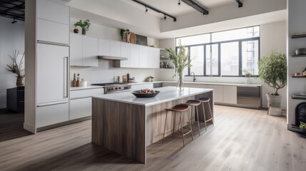 Kitchen interior architecture minimalist style