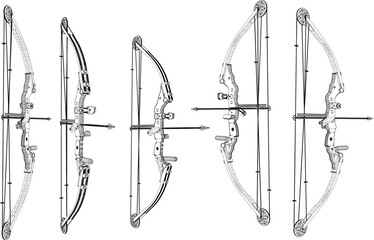 Vector sketch of modern crossbow weapon illustration