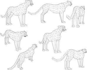 Wild cheetah illustration vector sketch