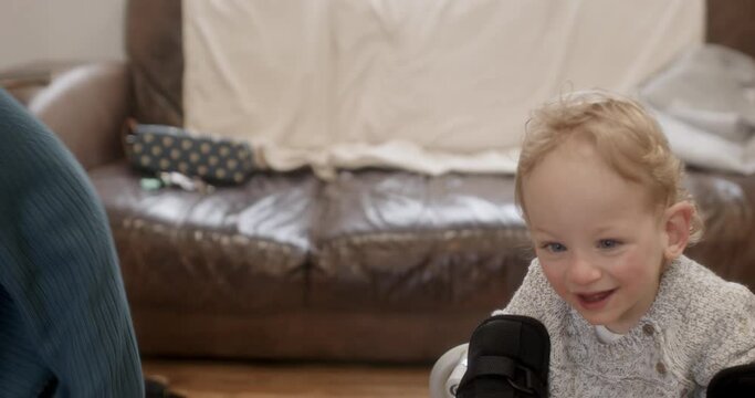 MS Mother with disabled son (18-23 months) in walker