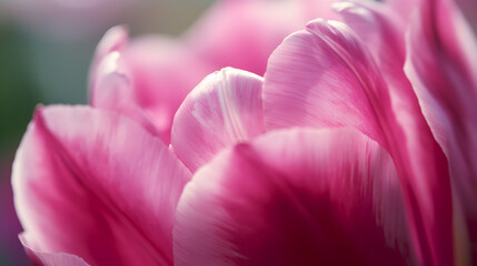 Obraz na płótnie Canvas A close-up of a blooming tulip in a garden