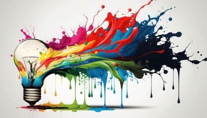 Colorful bulb lgbtq colors splash, generative ai