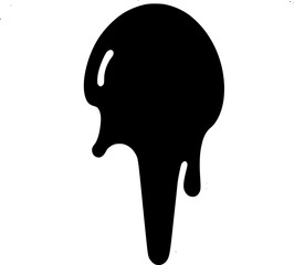 black individual melting ice cream icon. simple tasty sweet flat design pictogram, clipart vector illustration for ad app logo web button ui ux interface elements isolate on white background
