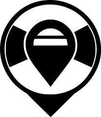 black map arrow location icon, simple look for signal flat design vector pictogram, infographic interface elements for app logo web website button ui ux isolate on white background