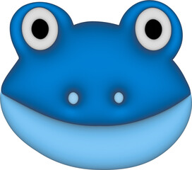 3d blue frog