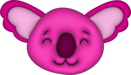 3d pink koala