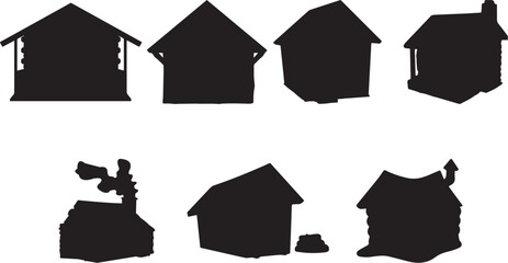 Cabin Vector File, Vector Bundle File-Cut File-Vector Clip Art  