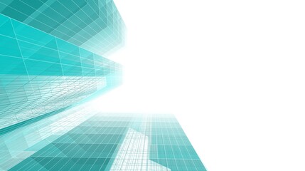 Abstract architecture building 3d rendering