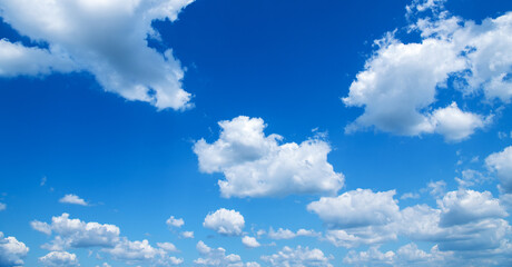 Blue sky with white clouds.