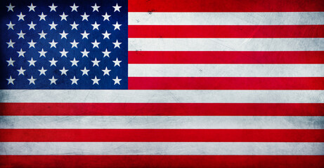 Naklejka premium Grunge American flag background texture.