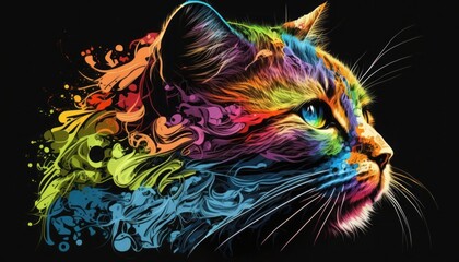 Cat in LGBTQ colors, generative ai
