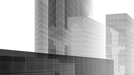 Abstract architecture building 3d rendering
