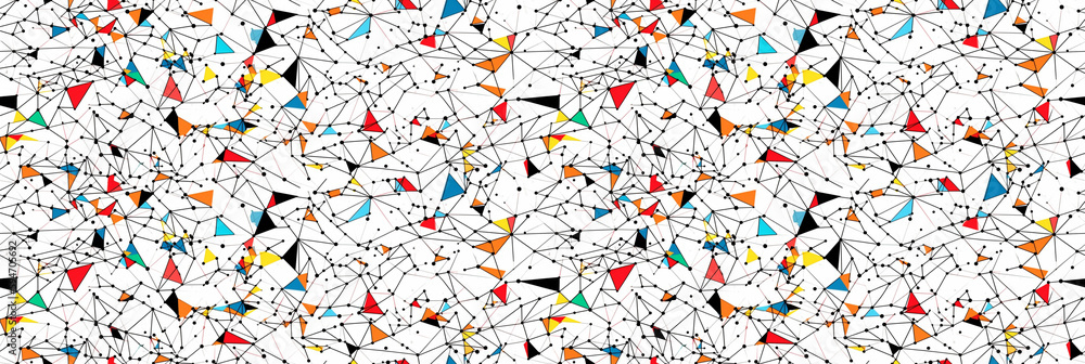 Poster rainbow colored digital data background with social network connection structure of information. dat