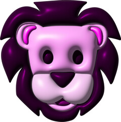 3d pink lion