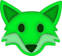 3d green fox