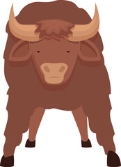 Animal field icon cartoon vector. American bison. Bull head