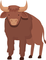 Mammal animal icon cartoon vector. American bison. Herd water